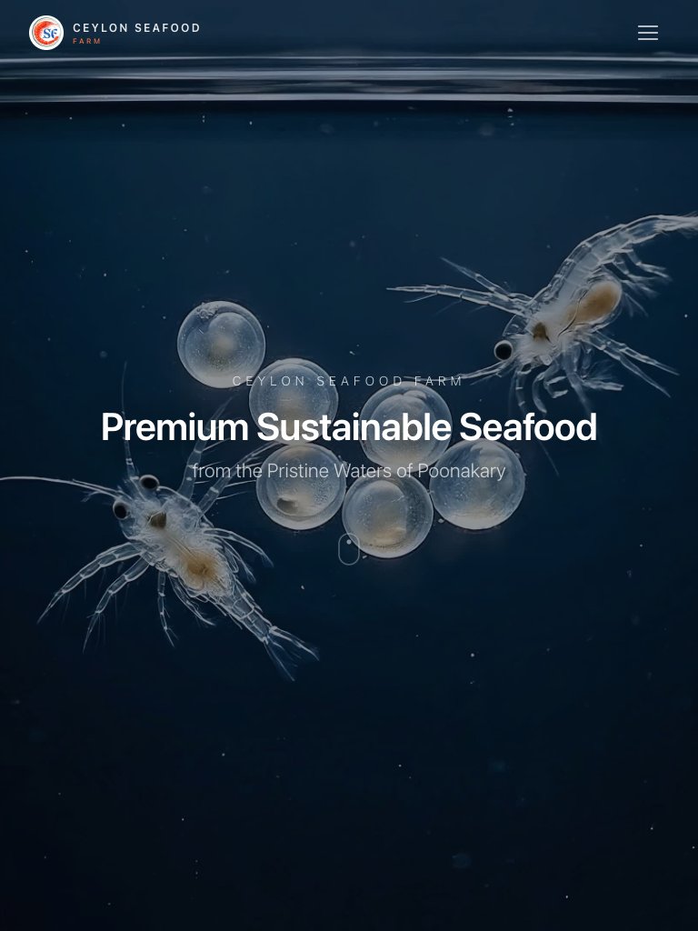 Ceylon Seafood Farm tablet view