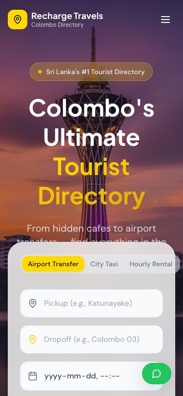 Colombo Travel Guide mobile view