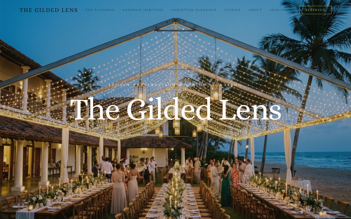 The Gilded Lens desktop view