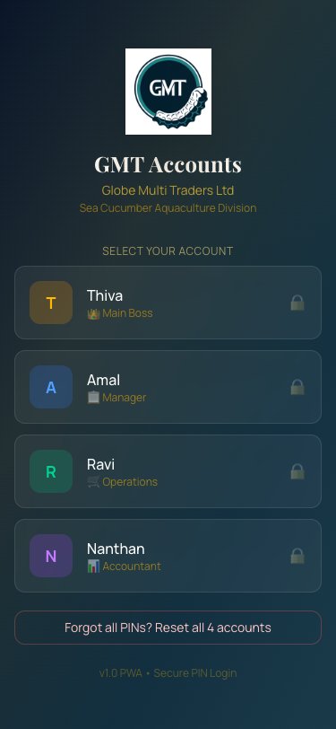 GMT Accounts — Globe Multi Traders mobile view