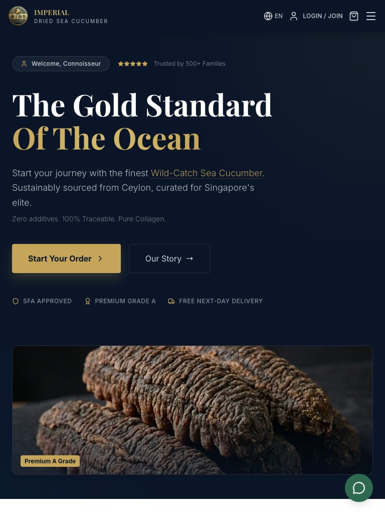 Imperial Dried Sea Cucumber tablet view