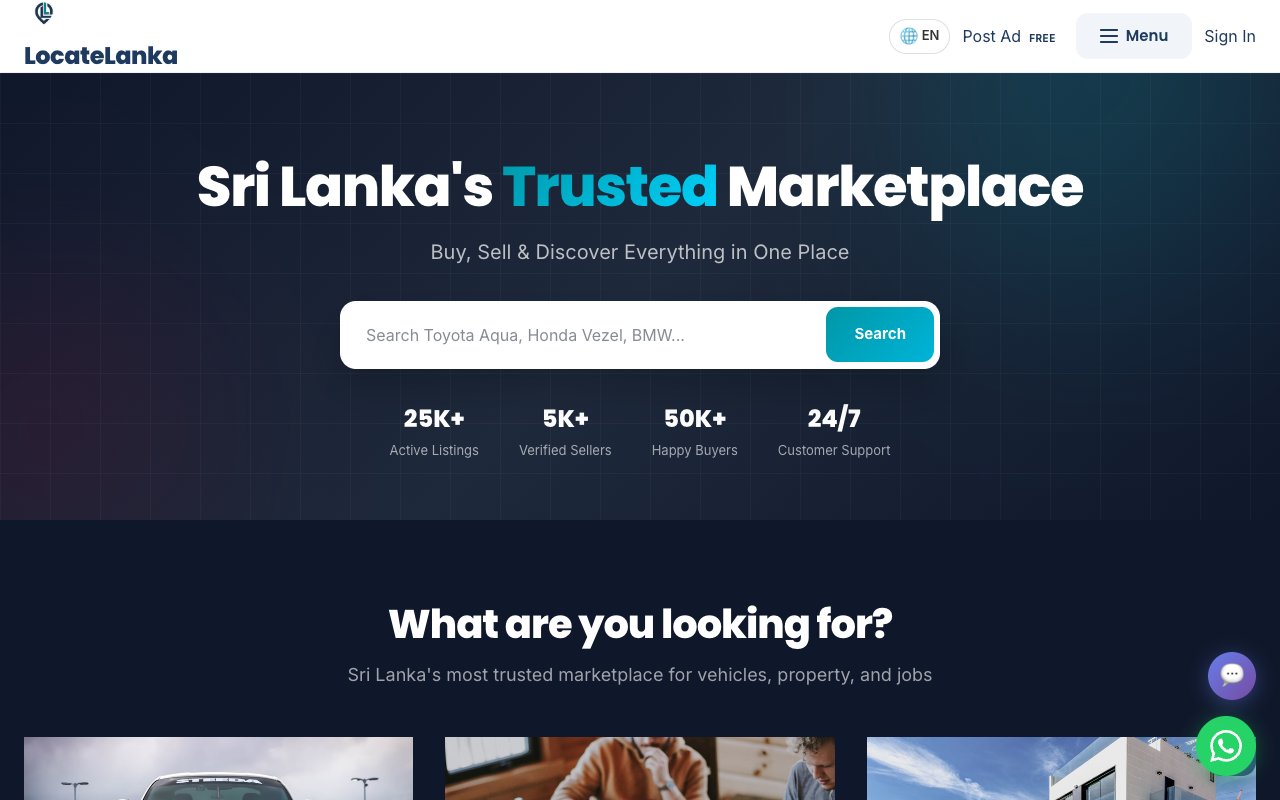 Locate Lanka desktop view