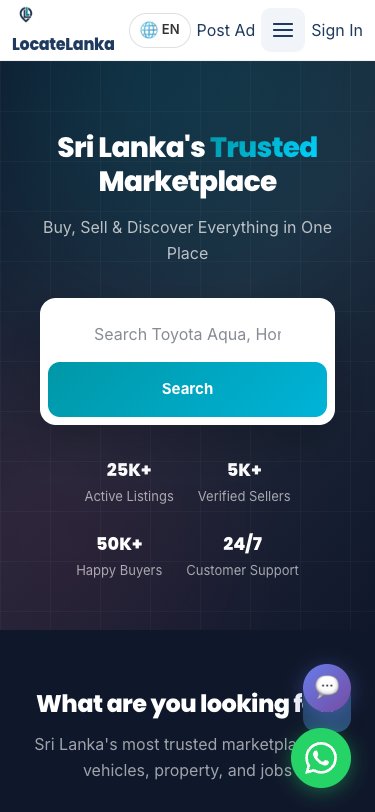 Locate Lanka mobile view