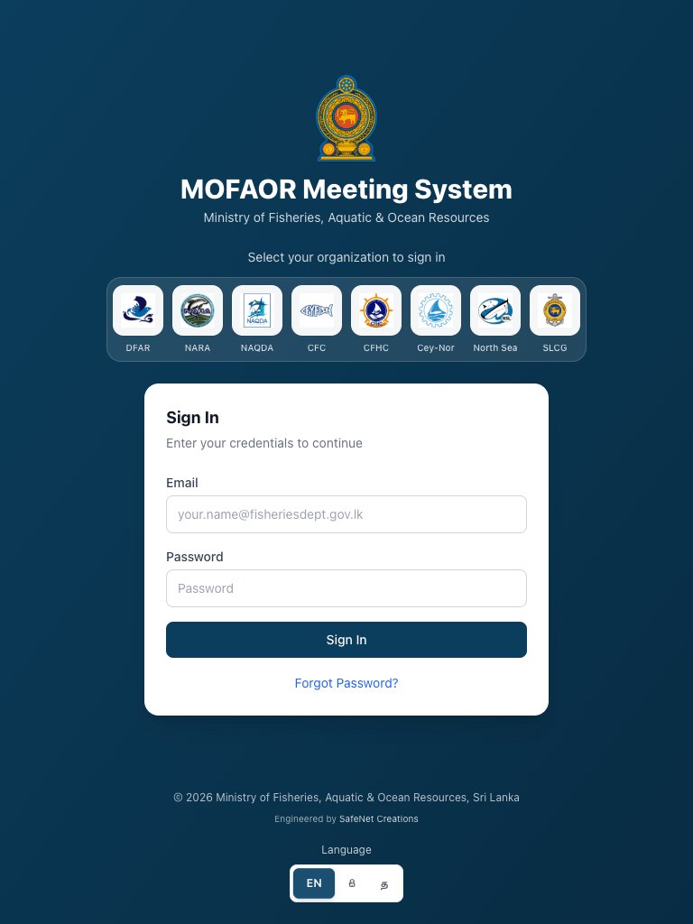 MOFAR Meeting Management System tablet view