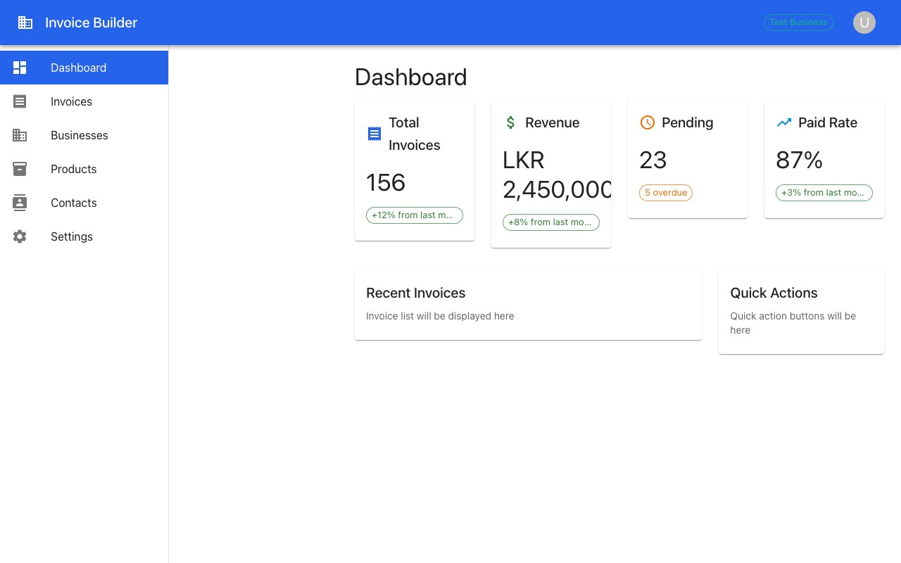 My Invoices — Invoice Builder desktop view