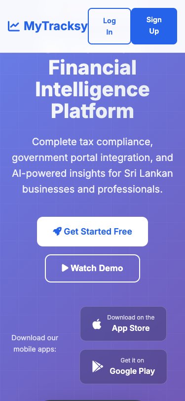 MyTracksy mobile view