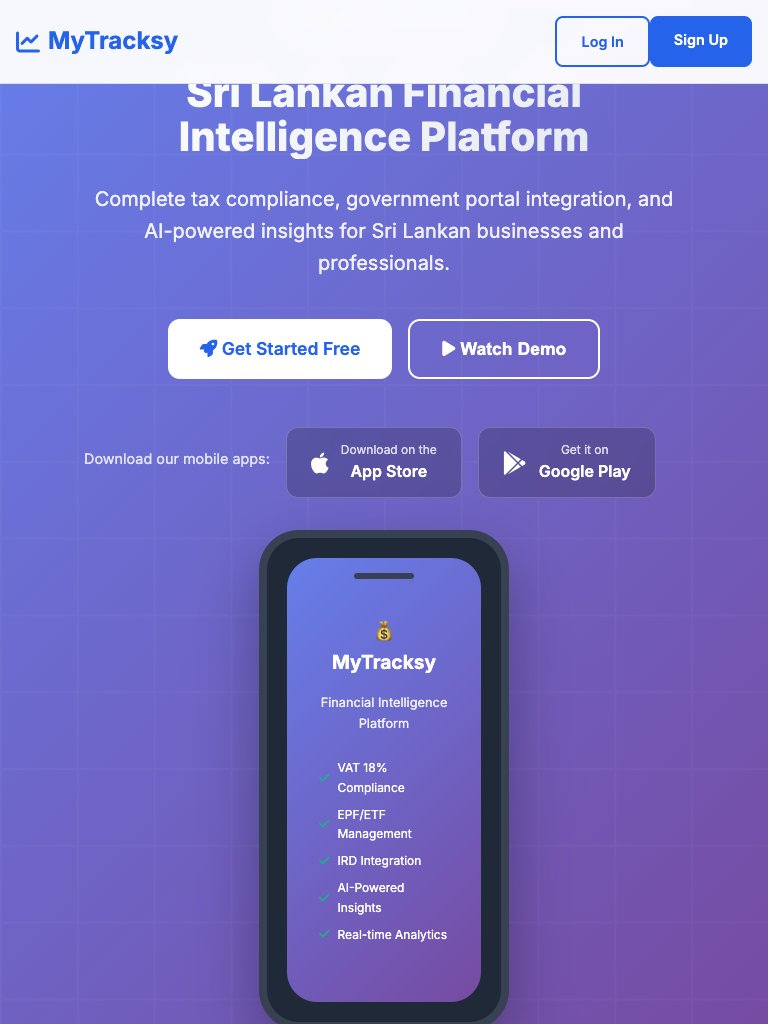 MyTracksy tablet view