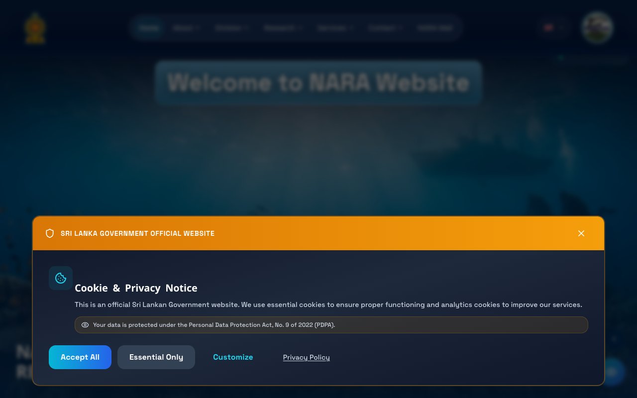 NARA — National Aquatic Resources Agency desktop view