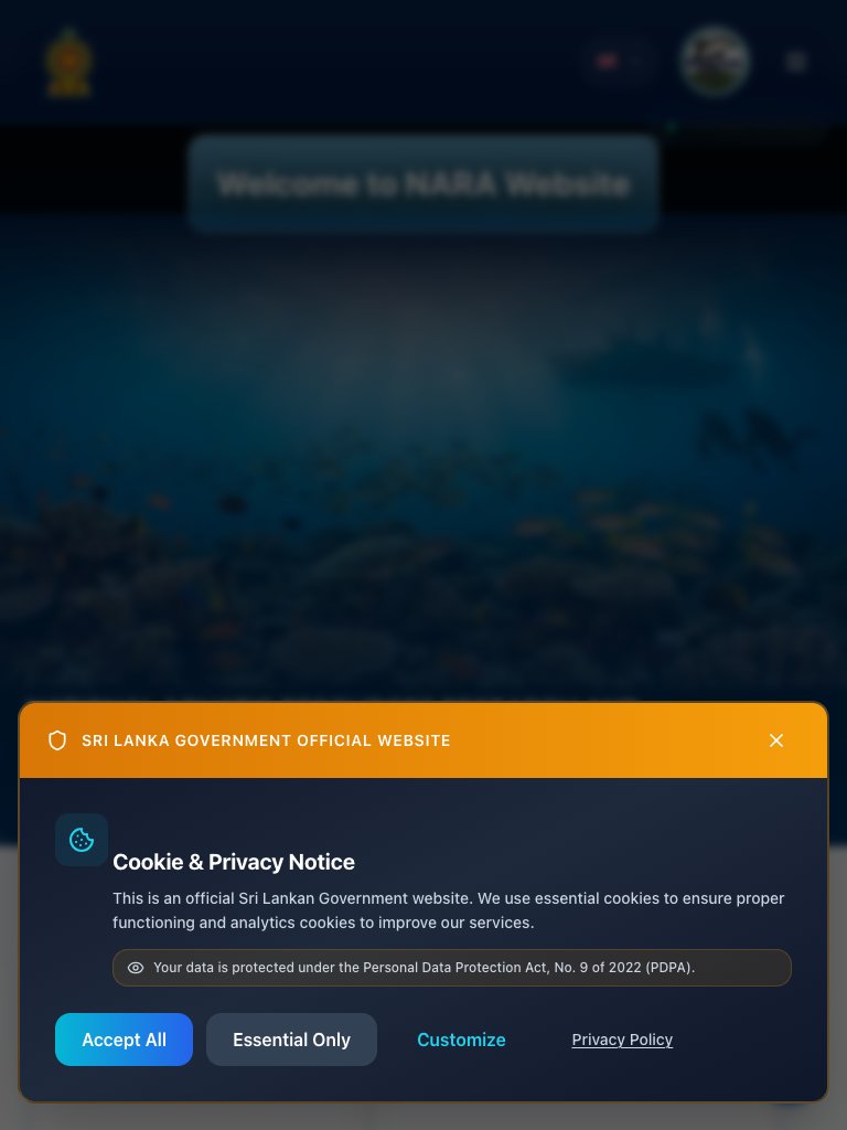 NARA — National Aquatic Resources Agency tablet view