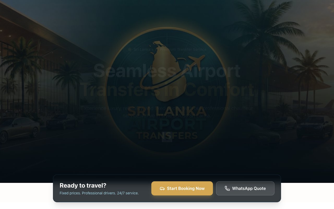 Sri Lanka Airport Transfers desktop view